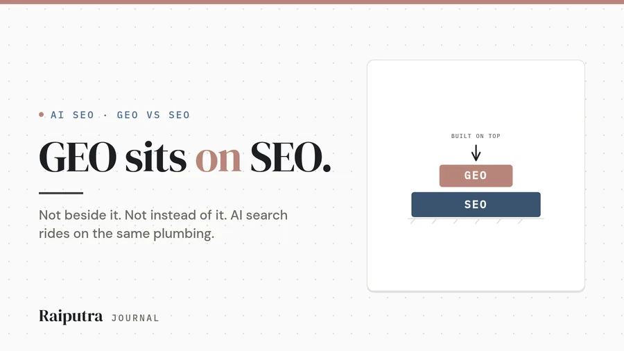 GEO berada di atas SEO, bukan di sampingnya — generative engine optimization dibangun di atas fondasi search